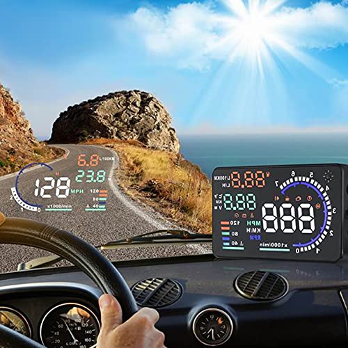 Hud Display For Cars Obd2, Dagood A8 Head-Up Display 5.5 Inches, Plug & Play Digital Speedometer Mph Rpm, Overspeed Warning, Universal Obdii, Euobd Auto Speed Heads Up Windshield Display For Cars #TOP4