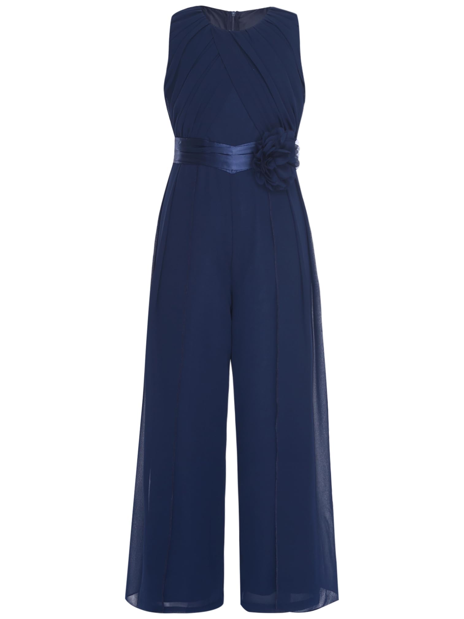 Agoky Combinaison De Cérémonie Soirée Cocktail Enfant Fille Salopette Mariage Demoiselle D'honneur Sans Manche Jumpsuit
