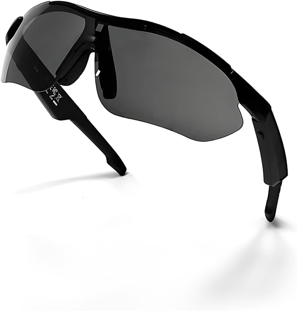 Smart Cycling Music Glasses, Sport Bluetooth Glasses Open-Ear Headphone with Speaker, Polarized Bluetooth Sunglasses for Men Women, UV Protection, Voice Assistant, for Running Finishing