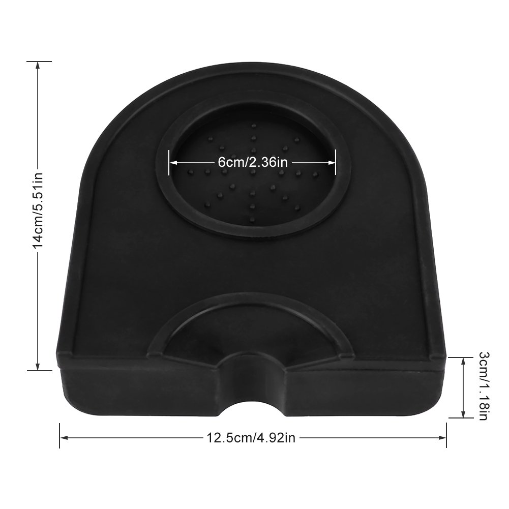 Tappetino in Silicone per Caffè, Pad Antiscivolo Antimacchia Resistente all'Usura per Macinacaffè(Nero)