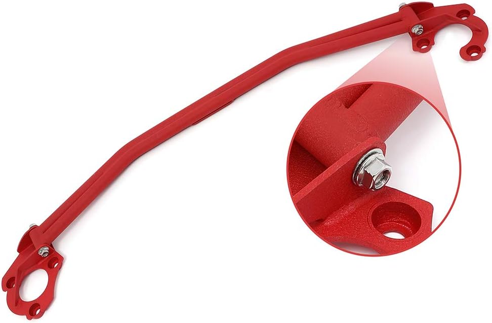 Performance Strut Tower Brace in Red - Handling Upgrade Fits for 1999 for BMW 318i /1999 for BMW 318is /1999 for BMW 318ti /2001-2005 for BMW 320i /2000 for BMW 323Ci /1999-2001 for BMW 323i