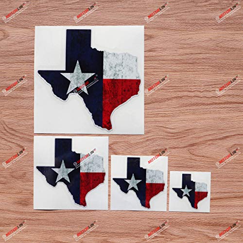 Texas State Flag Map Car Sticker Decal Vinyl Grunge Subdued Vintage