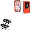 BoxWave Cable Compatible with M5Stack M5StickC Plus ESP32-PICO Mini IoT Development Kit - USB-C to A PortChanger 2-Pack, USB Type-C OTG USB Portable Keychain - Slate Black