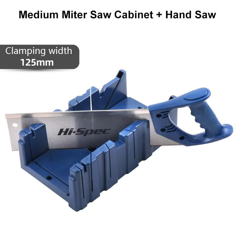 VIDOO Skrzynka Uciosowa do Cięcia Drewna Prowadnica Piły Narzędzie Kątowe Zestaw Wielokątowy Przyrząd Narzędzia DIY-Medium Miter Cabinet + Hand Saw
