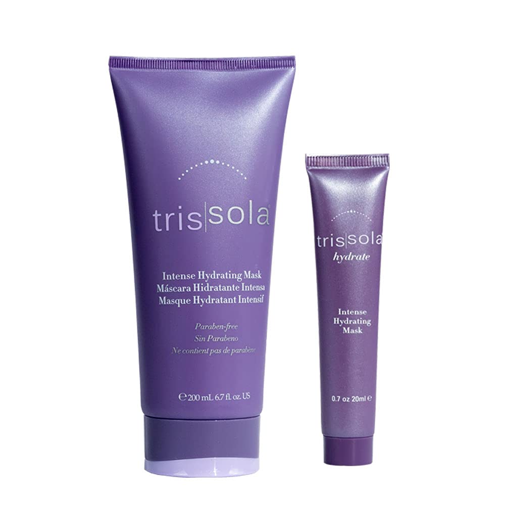 Trissola Intense Hydrating Mask Set - Moisturizing Hair Mask (6.7 oz) and Travel Size Hydrating Hair Mask (0.7 oz)