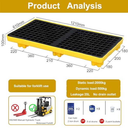 Plateforme de rétention modulaire en polyéthylène pour fûts de produits chimiques - 3