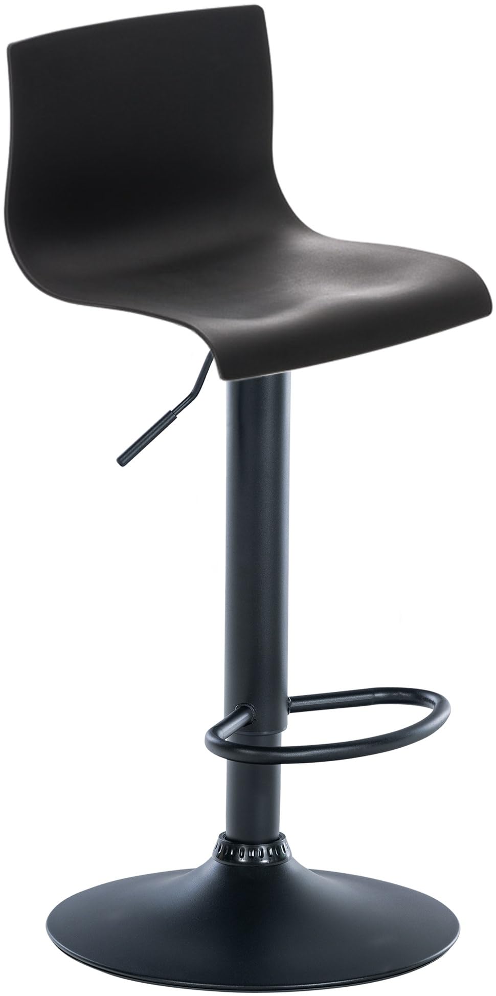 CLP Sgabello Alto Hover in Polipropilene E Metallo I Sgabello Bar Design Regolabile 59-80 CM, Colore:Nero, Materiale Base:Metallo Nero Opaco