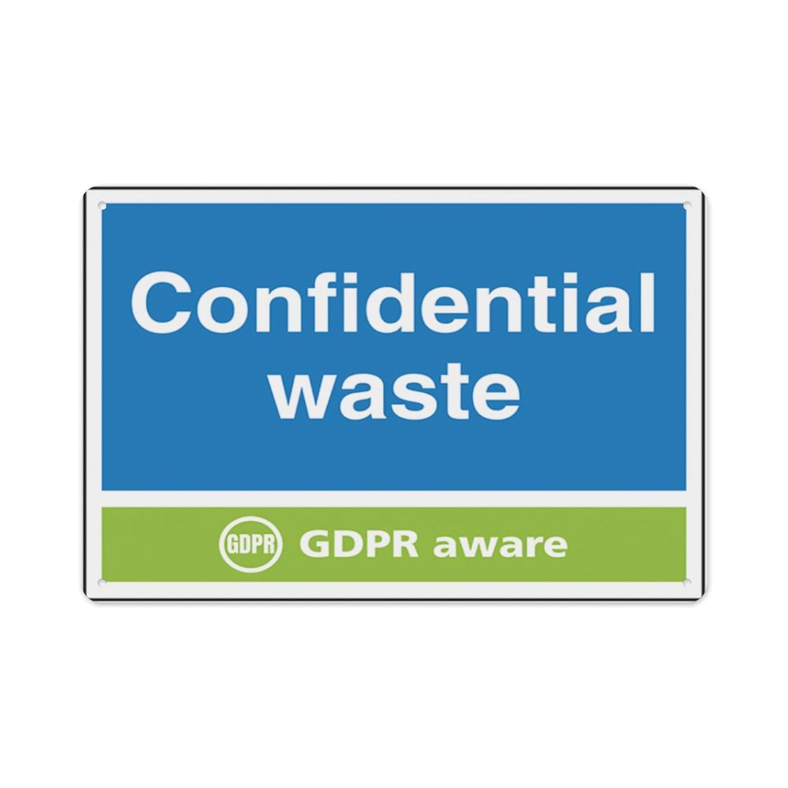 peiyeety Confidential Waste Gdpr Aware Aluminum Tin Warning Signs For Home Outdoor Garden 8X12 Inches