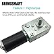 BRINGSMART 24V 40rpm DC Worm Gear Motor 40kg.cm Self-Locking Reversed Mini Turbine Geared Motor for DIY Robot Rotating Table Door Lock Curtain Machine (24V 40rpm)