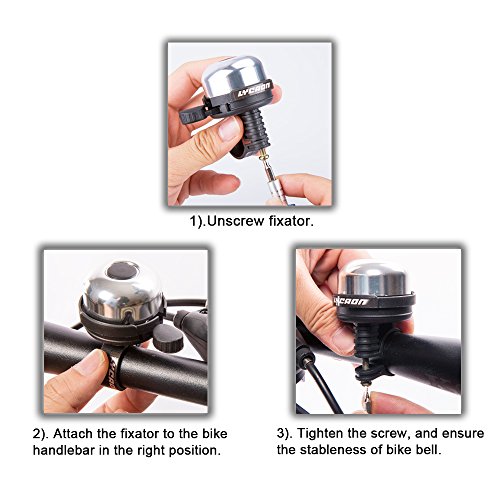 Lycaon Bicycle Bell Mini Aluminum Alloy Bike Ring Horn Accessories For Scooter Cruiser Ebike Tricycle Mountain Road Bike Mtb Bmx Electric Bike (Black - Right Side Use - 2 Packs) #TOP3