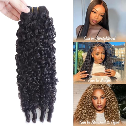 Burmese Curly Bundles Human Hair 18 20 22 Inches 100% Unprocessed Quick Weave 3c4a Water Wave with Spiral Curly End Real Human Hair Extensions Natural Black - Image 4