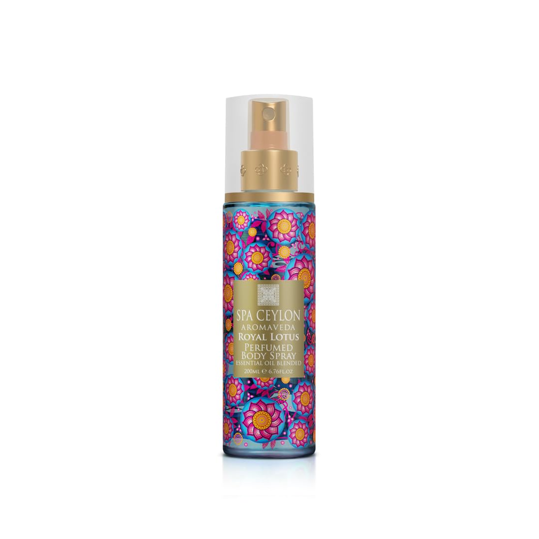 Spa Ceylon Royal Lotus Body Spray | Exotic Ylang Ylang Infused Fragrance Mist | Fragrance Spray | Luxurious Women's Body Perfume for All-Day Freshness | 200ml