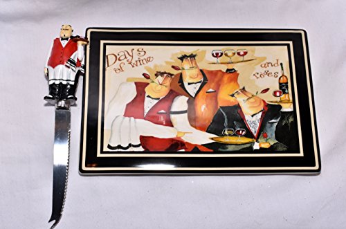 Ceramic Days of Wine and Roses Cheese Plate Set