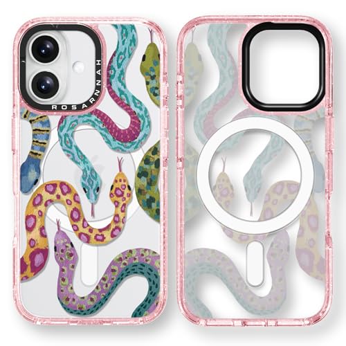Coque Magsafe iPhone 16 serpent rose idée cadeau esthétique mignonne