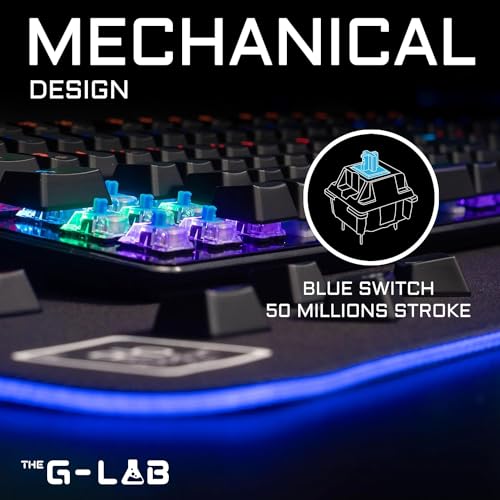 The G-Lab Keyz Carbon EX - Tastiera meccanica spagnola QWERTY con ñ, interruttori blu - tastiera da gioco, alta reattività, 16 modalità di retroilluminazione, PC,PS4, PS5 (nuova versione) - Tastiera gaming - Immagine 1