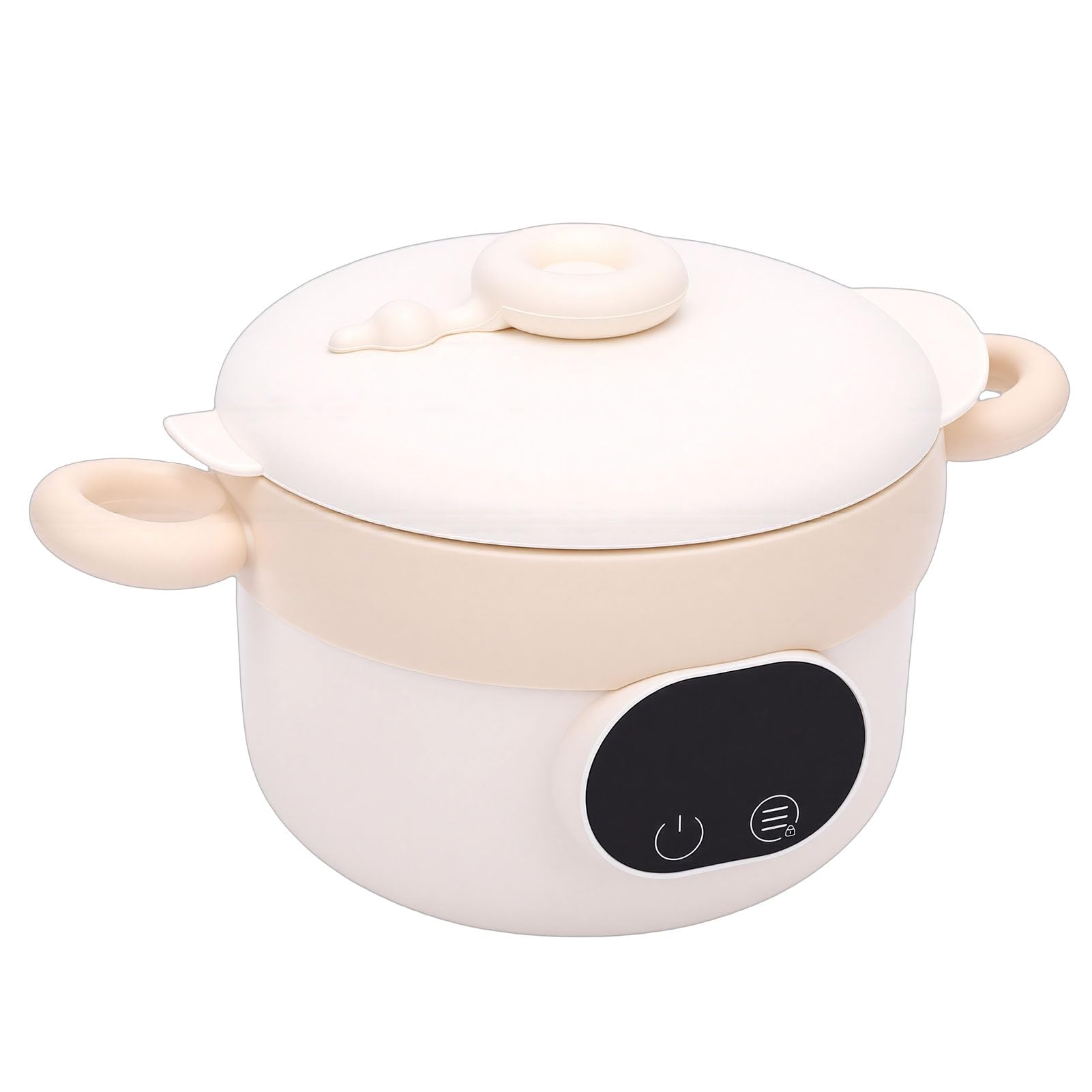 Ejoyous Ciotola per Alimenti Intelligente, Acciaio Inossidabile 304, Riscaldamento Rapido, capacità 470 Ml, Perfetta per Neonati e Bambini Piccoli (Color crema)