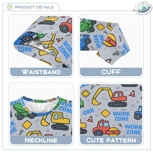 JUNZAN Construction Vehicles Gray Little Boys Hoodie Sweatshirt Fleece Tops Clothing Shirts Sports 4T3