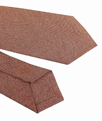 Image of Elfeves Men's Skinny Solid Color Tie Causal Cotton Linen Narrow Slim cut Necktie