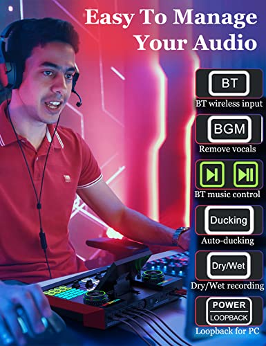 Podcast Equipment Bundle,Usb Audio Interface With Vocal Effects, Multi-Channel Sound Mixer Board Voice Changer, Studio All-In-One Xlr Dj Mixer Equipment For Phone Pc Live Streaming Podcast Recording #TOP5