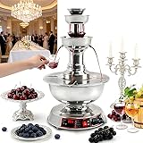 Dfdieratve Fuente de Vino de 3 Niveles, Máquina de Bebidas Eléctrica Profesional de 3.5L con Control de Temperatura Ajustable 0-100°C, Ideal para Bodas, Bares y Fiestas