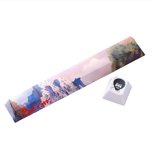 Officially Bob Ross Keycaps -Panoramic Scenic Spacebars& Escape Key with