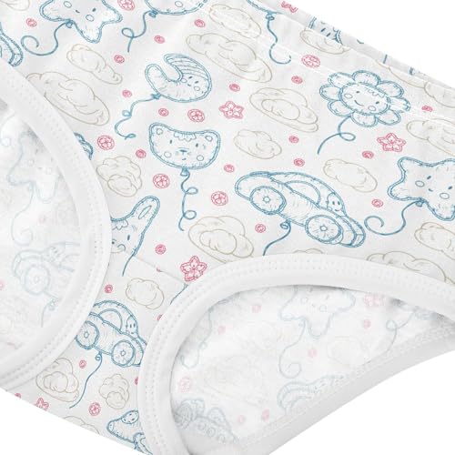 Little Girl Underwear Toddler Panties Kids Undies Vehicle Planes Flower Cartoon Soft Cotton Briefs 2T-8Y4