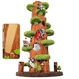 KAMABOKO 90.5 Inch Luxury Cat Tree with Scratching Post, Tall Cat Tree Tower with Sisal Scratching Pad, Multiple Jumping Platforms, Cute Hanging and Spring Toys, Large Cat Condo for for Indoor Kittens