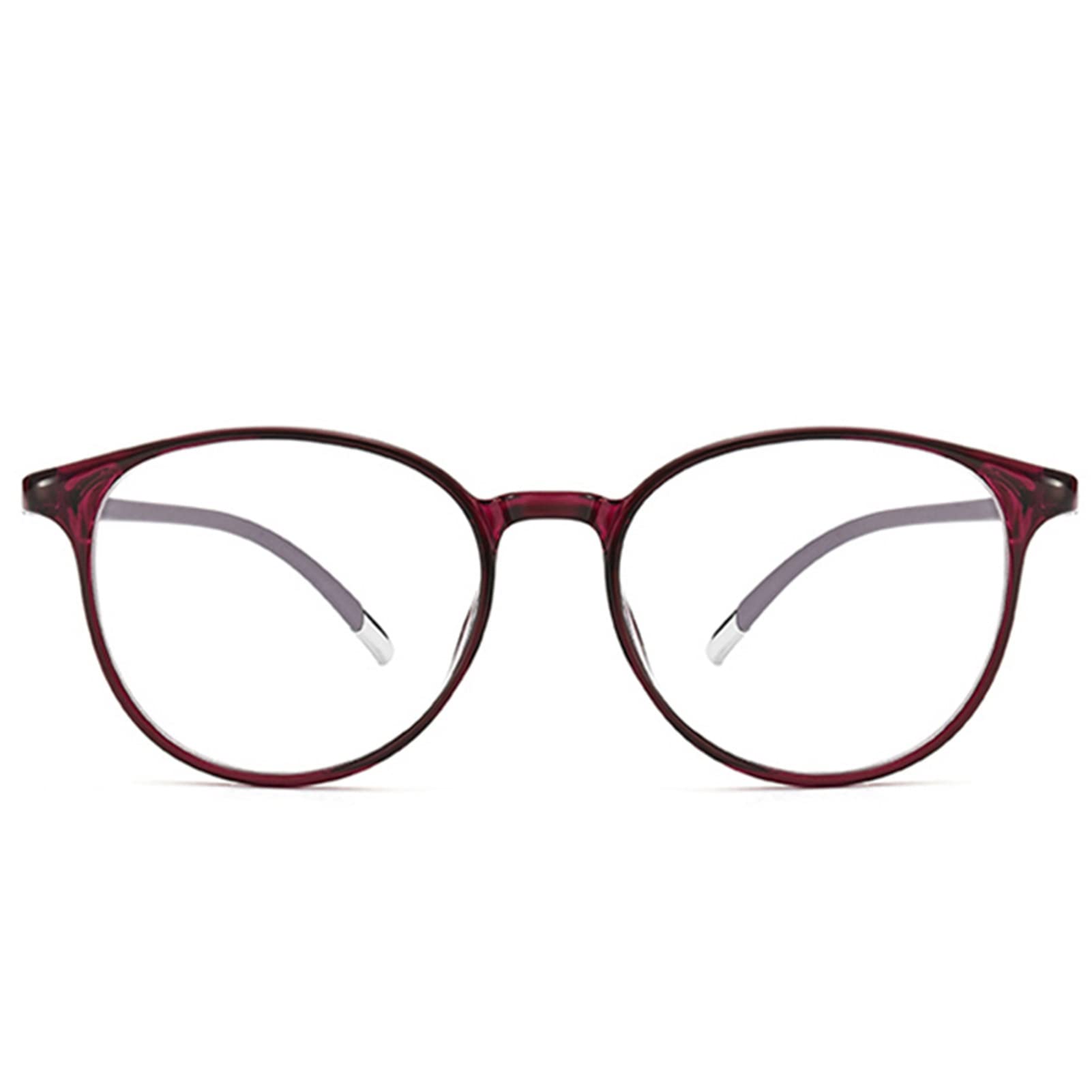 Okulary do Czytania Damskie, Okulary do Czytania Anti Blue Light, Fioletowa Owalna Ramka (Color : Mauve, Size : 1.5)
