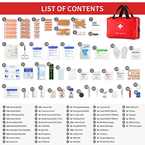 Kitgo First Aid Kit With Hospital Grade Medical Supplies Gift For Dad Husband Great For Home, Outdoors, Office, Car, Travel, Camping, Hiking, Boating, Every Emergencies 220 Piece #TOP3