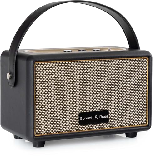 Bennett Ross Bb-820bk Blackmore Junior - Altavoz Retro Bluetooth Con Aspecto De Cuero Y Batería De 5200 Mah - Altavoz Vintage 20 W - Entrada Microsd Con Reproductor Mp3 - Entrada Auxiliar - Negro Bennett Ross Bb-820bk Blackmore Junior - Altavoz Retro Bluetooth Con Aspecto De Cuero Y Batería De 5200 Mah - Altavoz Vintage 20 W - Entrada Microsd Con Reproductor Mp3 - Entrada Auxiliar - Negro
