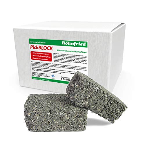 Röhnfried PickBLOCK 6 Stück | Mineralfutter als Pickstein für Hühner & Geflügel | Ergänzung zum Hühnerfutter für…