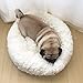 Katzenbett Hundebett Flauschig Waschbar rund Katzenkissen Hundekissen Plüsch Haustierbett Donut Hundekorb Katzenkorb für Katzen und kleine mittelgroßen Hunde (70CM, Weiß)