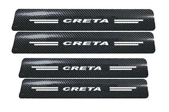 Image of Automobile Carbon Door Sill Protector Creta, Set of 4, Anti-Scratch Protection