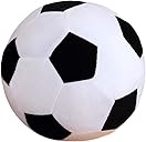 AOQI Fluffy Stuffed Toy Soccer Ball Plush Pillow Soft Durable Stuff Soccerball Gift for Kids Boy Baby (Black -White,7.8inch/20cm)