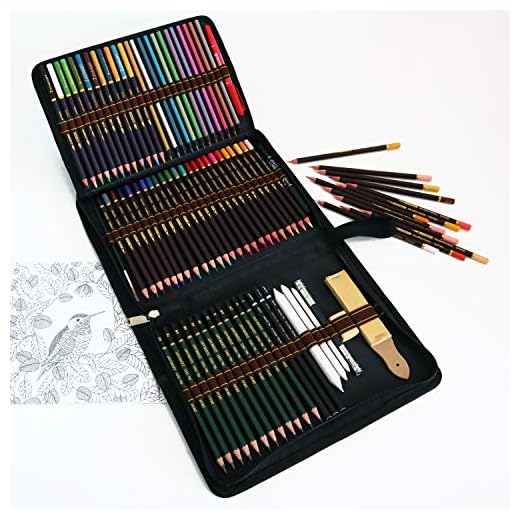 lapices Colores Profesionales,Kit para Dibujar a Lapiz,72 Dibujos a Lapiz con Color y Herramientas de Dibujo,Incluye lápices metálicos,acuarelables,carbón,lápices Pastel y Caja de lápiz