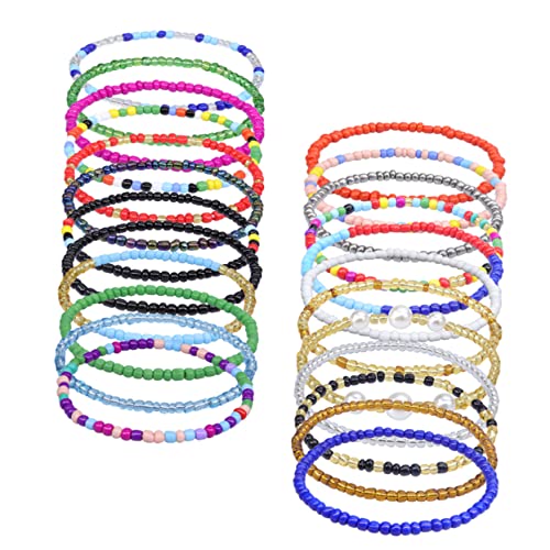 Pulseras de tobillo bohemias VANZACK con cuentas transparentes set de 24 piezas para mujer