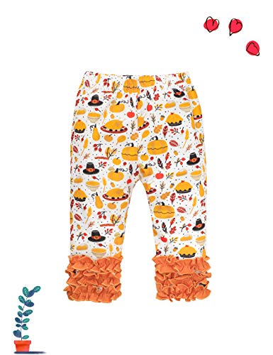 Toddler Thanksgiving Baby Girl Dress Turkey Tutu Dress + Printing Pants + Headband 3PC Outfits Set3