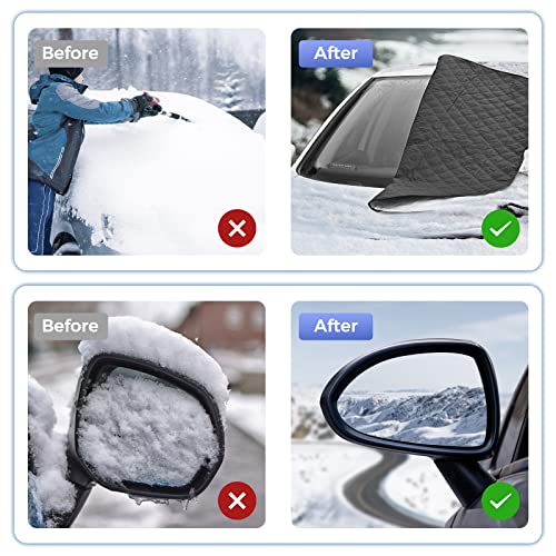 Car Windscreen Covers Frost for Winter, Magnetic Windscreen Frost Protector Thicken, Ice Protection Foils Snow Windshield Sun Shade Front Window Screen Cover, Anti-dust and Anti-uv (156x128cm) - Image 7