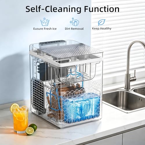 Image of Antarctic Star Countertop Ice Maker, 27 Lbs /24 Hrs | 8 Bullet Cubes Ready in 6 Mins, Self-Cleaning Portable Ice Machine with Ice Basket & Scoop for Home, Kitchen, RV & Camping