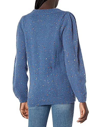 Image of Cable Stitch Women's Donegal Dots Cable Knit Sweater - Crewneck Long Sleeve Melange Pullover Top