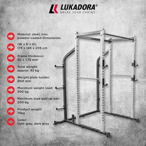 Lukadora Power Rack Multifunktionale Kraftstation mit Klimmzugstange