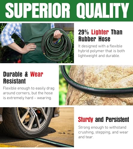 Heavy-Duty-Garden-Hose-58-in-x-50ft-Flexible-Water-Hose-Kink-Resistant-Lightweight-Hybrid-Hose-Leakproof-Hose-Male-to-Female-Fittings-Drinking-Water-Safe