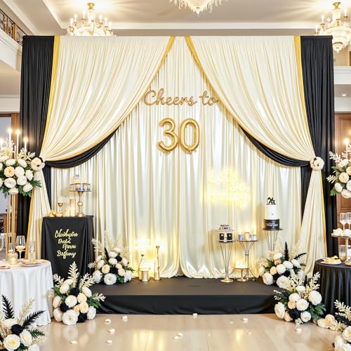 Cortina de Fondo Brillante Champagne 10x10 ft para Fiestas miniatura 6