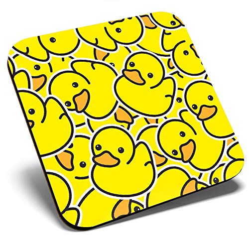 Destination Vinyl Ltd Multicolor Great Single Coaster Square - Yellow Rubber Ducks Duckling |Glossy Quality Coasters | Tabletop Protection For Any Table Type #2078