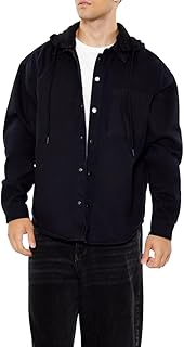 FOREVER21 Men Hooded Curved-Hem Jacket