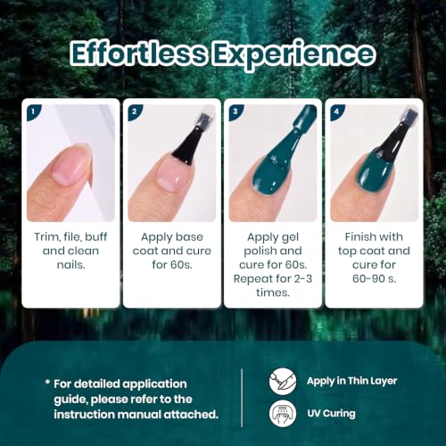 Image of Beetles Dark Teal Gel Polish, Soak Off UV LED Deep Teal Gel Nail Polish | Fall Nails Collection, Color-Matched Bottle Design, Soak Off UV LED, Long-Lasting Nails Art for Home DIY & Holiday