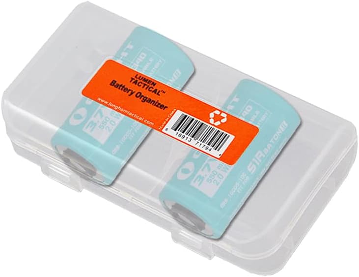 OLIGHT Two 550mAh 16C05-10C Rechargeable Battery S1R II (1000 lumens Version), Perun MINI or Baton3 Flashlight and an Organizer