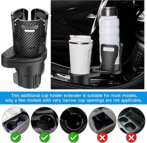 Car Cup Holder Expander With 360° Rotating Adjustable Base, 2 In 1 Universal Multifunctional Retractable Rotation Dual Car Cup Holder, Fit Most Bottles And Mugs #TOP2