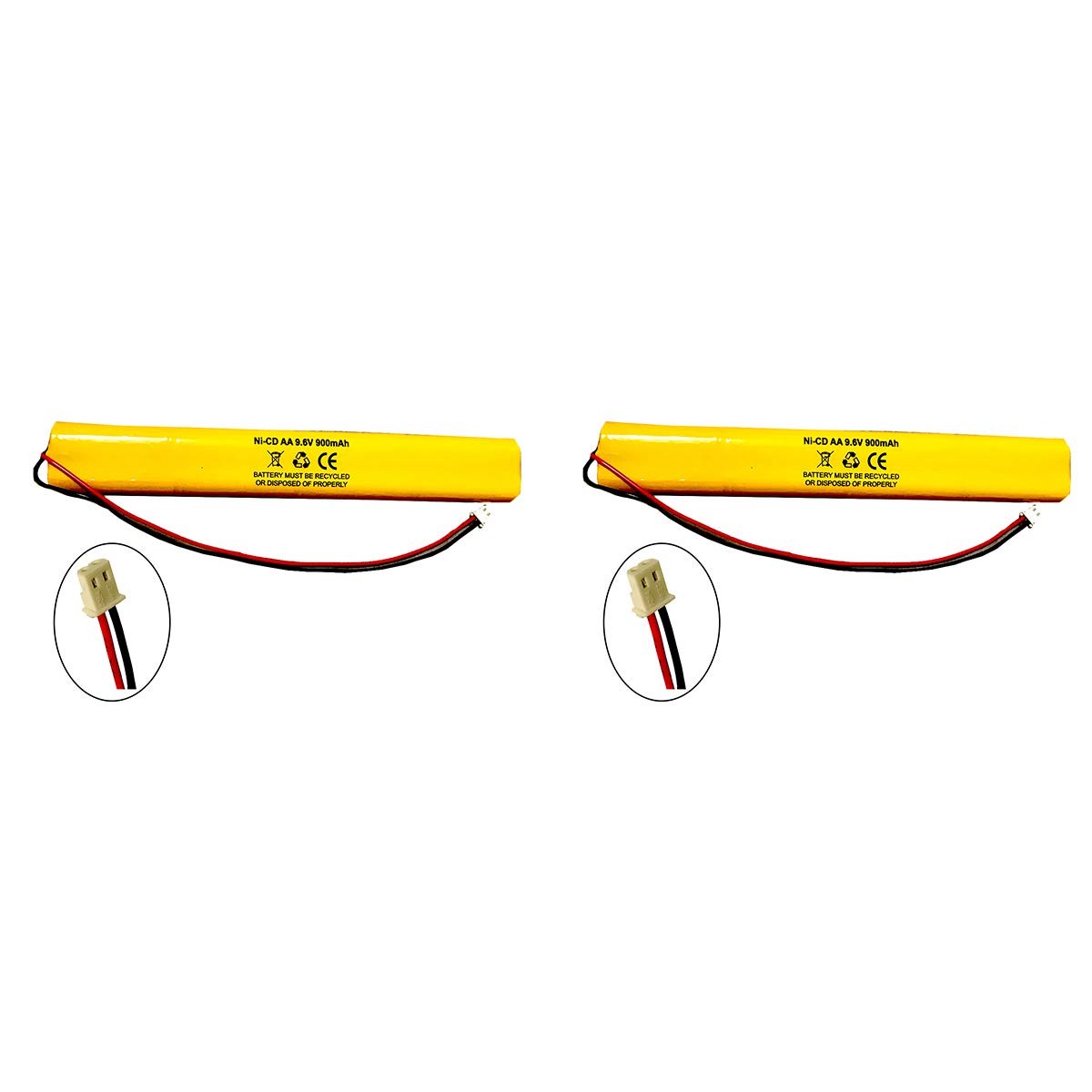 (2 Pack) ELBB003 Lithonia ELB-B003 Unitech BAT9.6V700 9.6v 900mAh Exit Sign Emergency Light NiCad Battery Replacement ELB-B004 ELBB004 OSI OSA228