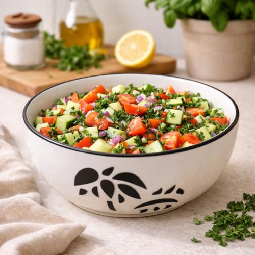 Image of Ceramic Mixing Bowl Set - 4 Pieces (1500ml, 800ml, 600ml, 400ml), Coconut White - Durable, Microwave & Dishwasher Safe - Ideal for Mixing, Serving & Storage